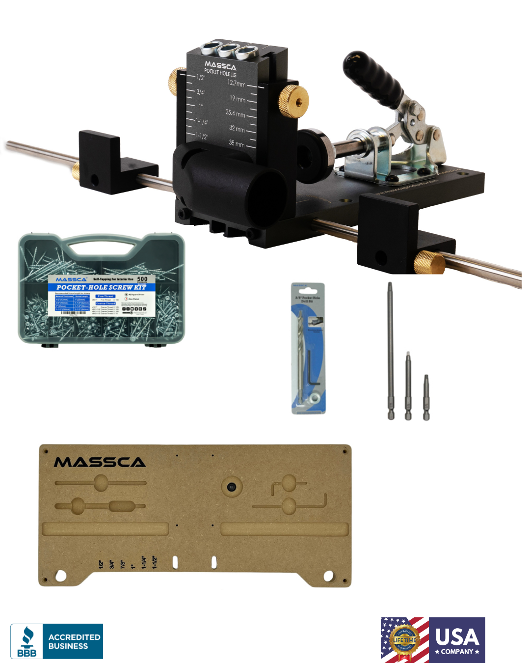 Massca Pocket Hole Jig Mounting System Bundle  # 3 - Norfolk Wood Shop