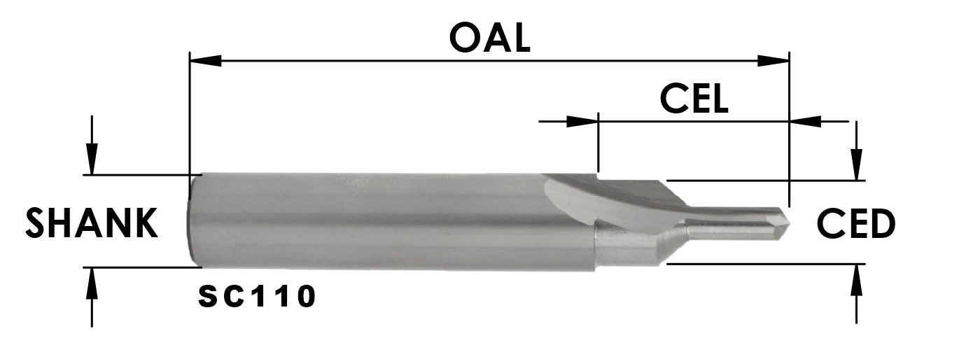 Sc Wood Screw Slot Bit: #8 Bugle-Head Round, 7/16 Cd X 15/16 Cl X 1/2 Shk X 3 Oal