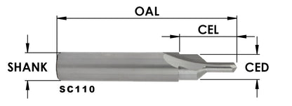 Sc Wood Screw Slot Bit: #8 Bugle-Head Round, 7/16 Cd X 15/16 Cl X 1/2 Shk X 3 Oal