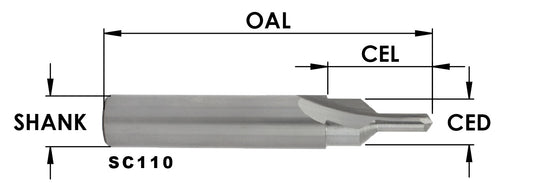 Sc Wood Screw Slot Bit: #8 Washer-Head Round, 1/2 Cd X 15/16 Cl X 1/2 Shk X 3 Oal