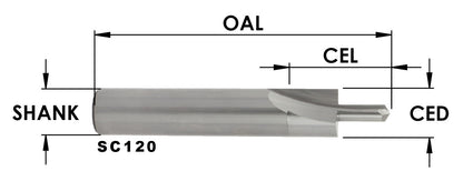 Sc Wood Screw Slot Bit: #8 Bugle-Head Round, 7/16 Cd X 15/16 Cl X 1/2 Shk X 3 Oal
