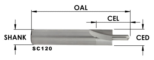 Sc Wood Screw Slot Bit: #8 Washer-Head Round, 1/2 Cd X 15/16 Cl X 1/2 Shk X 3 Oal
