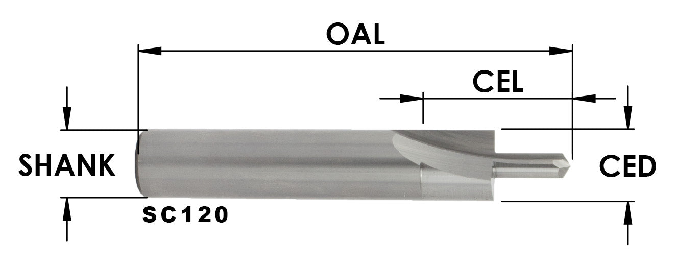 Sc Wood Screw Slot Bit: #8 Washer-Head Round, 1/2 Cd X 15/16 Cl X 1/2 Shk X 3 Oal