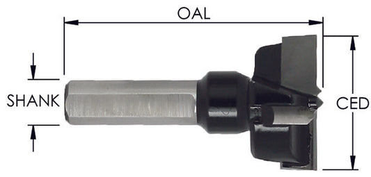 15 Mm Hinge Bit X 57 Mm Oal X Rh Rot