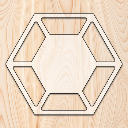 Hexagon 6 Recessed Pocket Tray Acrylic Router Template