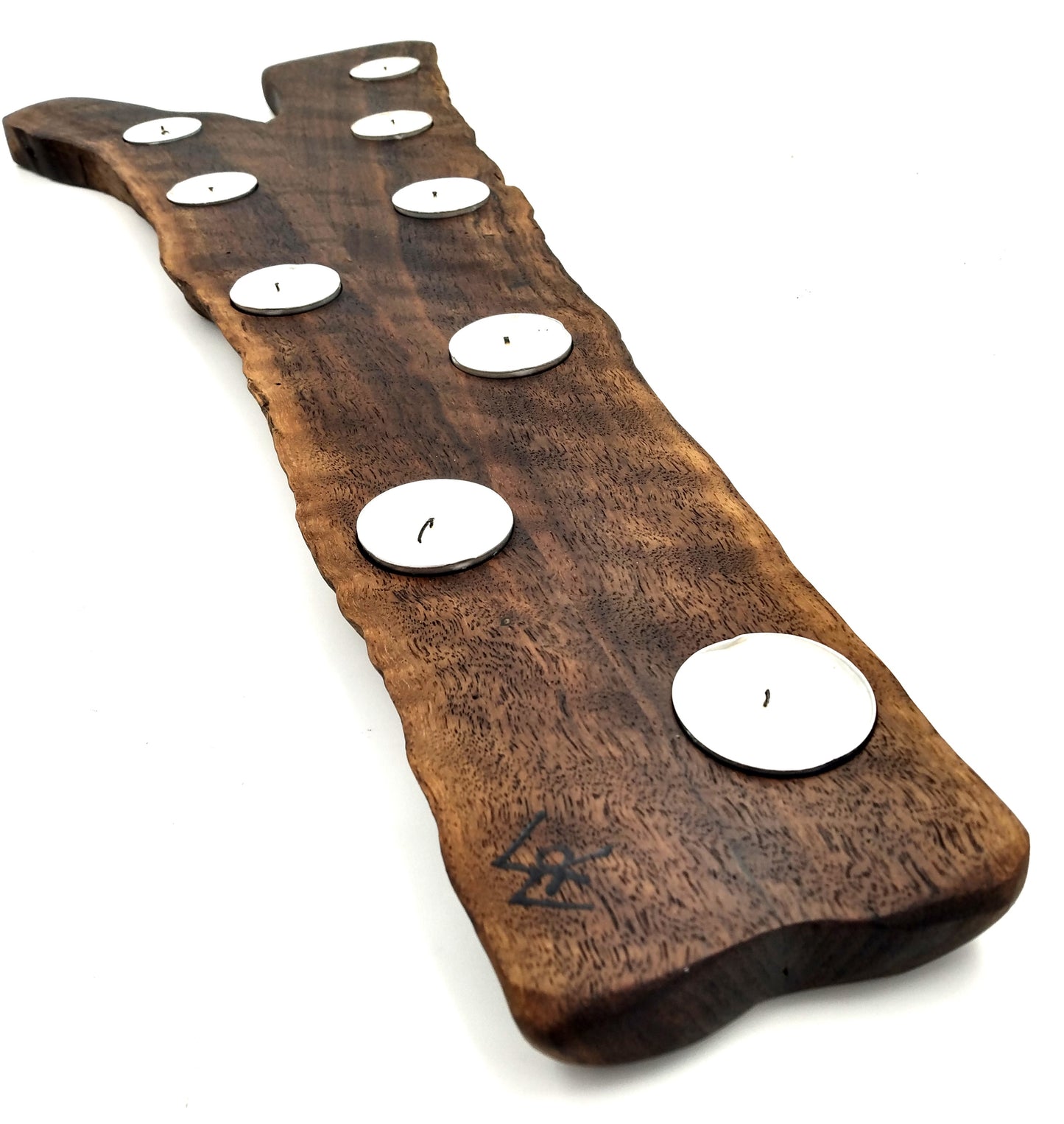 Live Edge Walnut Charcuterie and Candle Holder Centerpiece