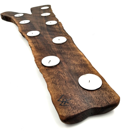 Live Edge Walnut Charcuterie and Candle Holder Centerpiece