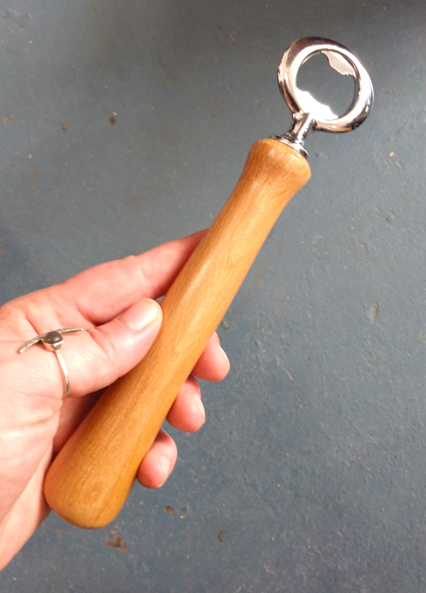 Long Handled Oak Bottle Opener