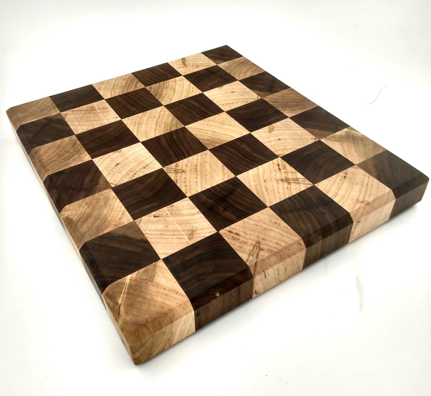Walnut and Ambrosia Maple Checkered End Grain Cutting Board