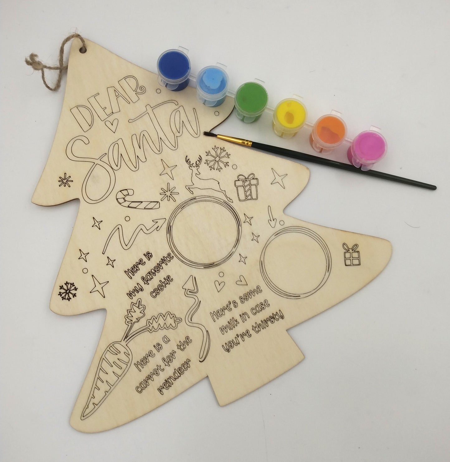"Paint Your Own" Laser Etched Christmas Tree