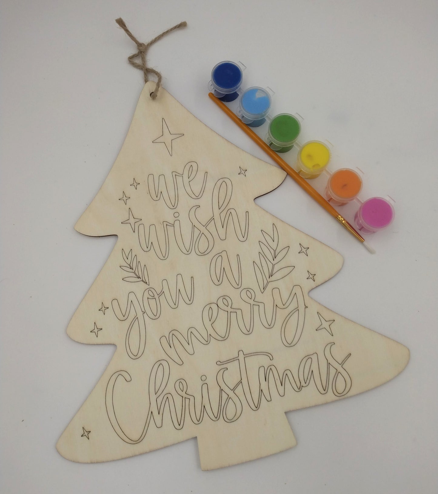 "Paint Your Own" Laser Etched Christmas Tree