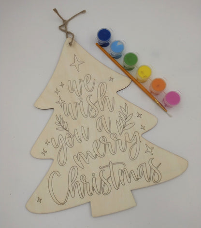 "Paint Your Own" Laser Etched Christmas Tree