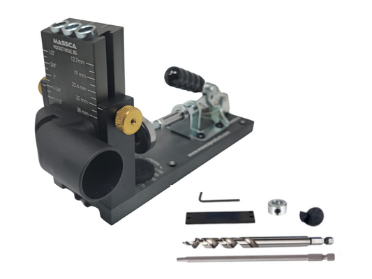 Massca M1 Aluminum Pocket Hole Jig System  (Upgraded Triple Pilot Hole )