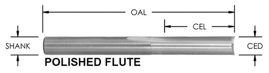 O Fl 1/4 Cd X 1 Cl X 1/4 Shk X 3-1/2 Oal X 2 Flute