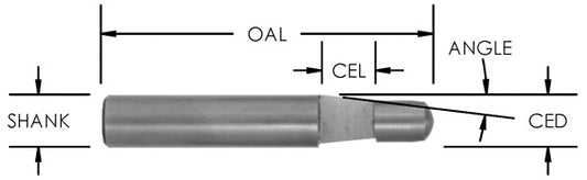 Sc Dado Trim (Bulk Qty 100): 1/4 Cd X 1/4 Cl X 1/4 Shk X 1-1/2 Oal : Flush Angle 1/8 Pl