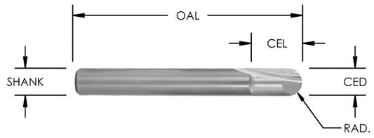 Sc 1/8 Rad Round Bottom Vein 1/4 Cd