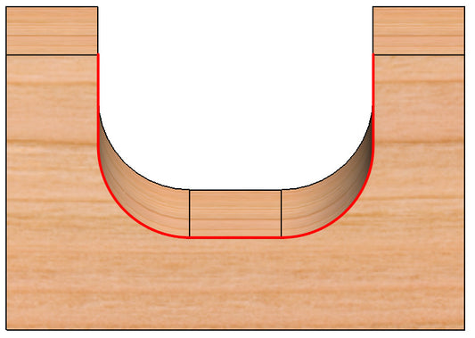 Template B & T Bit, 2 Flute. 1/4"Radius X 1-1/4 Cd