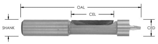 C/T 1/2 " Panel Pilot Bit X 1 3/16 Cl X 1/2 Shk