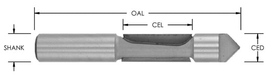 2 Flute C/T Panel Pilot Bit, 3/8" Ced X 1" Cl