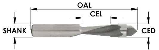 1/4" Hss M2 Spiral Panel Pilot X3/4 Clx1/4 Sh X1Fl