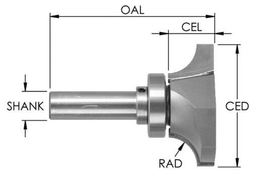 C/T Ss Rd Over Under X1/2"R X14 Deg X1/2 Sh X2-1/2