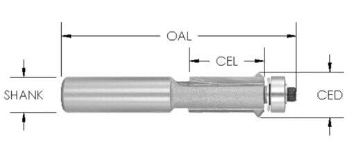 C/T Flush Trim V-Gr 1/2 Cd X 1" Cl X 1/2" Shk