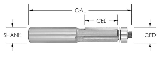 C/T 3 Fl Flush Trim 1/2 Cd X 1 1/2" Cl X 1/2" Shk