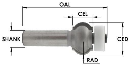 C/T Ss Face Cove 5/16 R X 1"Cdx 5/8 Cl X 1/2 Sh