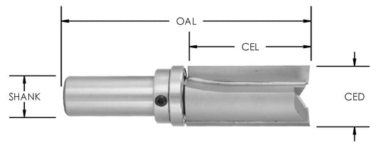 C/T Temp Bit 1/2" Cd X 3/4" Cl X 1/4 Shk