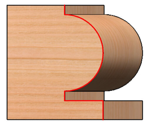 C/T Edge Beading 1/4 Rad X 1/2 Bead Dia