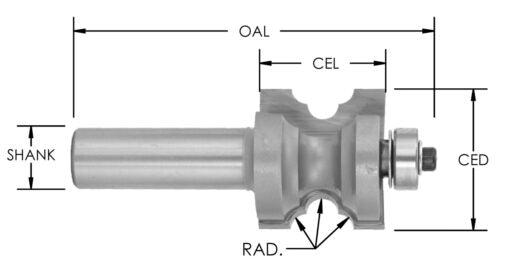 C/T Beauty Mold 1 1/8 Cd X 1 Cl X 1/2 Sk