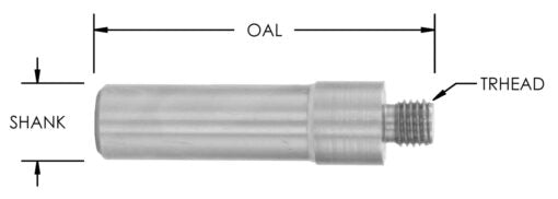 1/4" Shk Arbor For Screw-On (1/4-28 Thd)-1-3/4 Oal