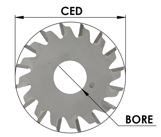 C/T 2 1/2" Dia Saw (Tc Grind) X 16 Wings X 0 Hook