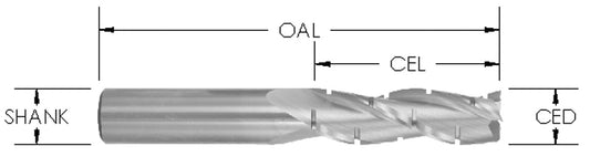 Cb Upcut 5/8 Cd X 2 Cl X 5/8 Shk X 4 Oal X 3 Fl