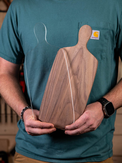 Natural Shaped Cutting Board or Charcuterie Board Handle Acrylic Router Template