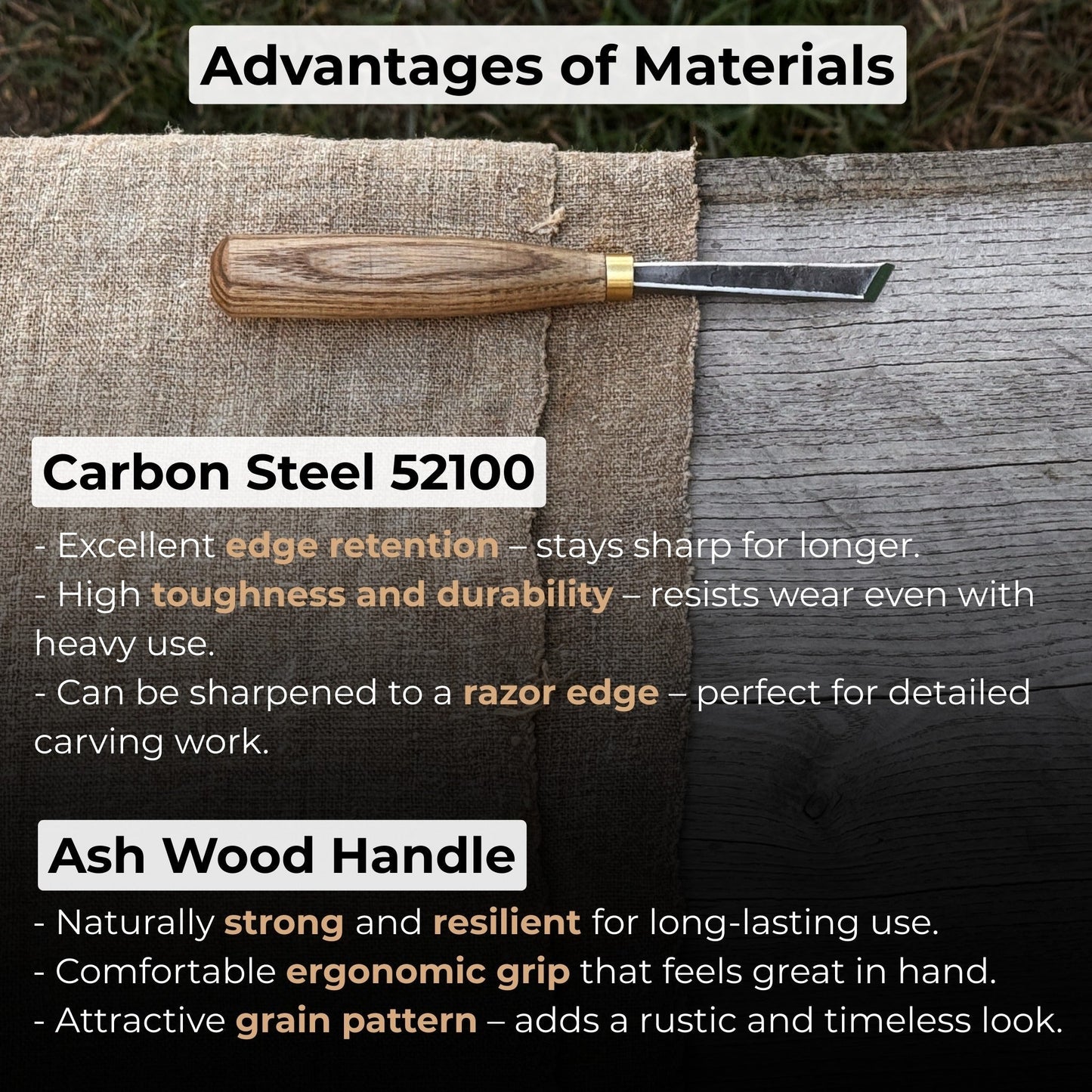 Angled Bevel Carving Chisel – 10 mm (0.39 inches)