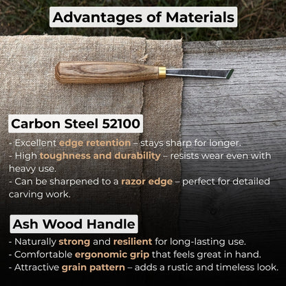 Angled Bevel Carving Chisel – 10 mm (0.39 inches)