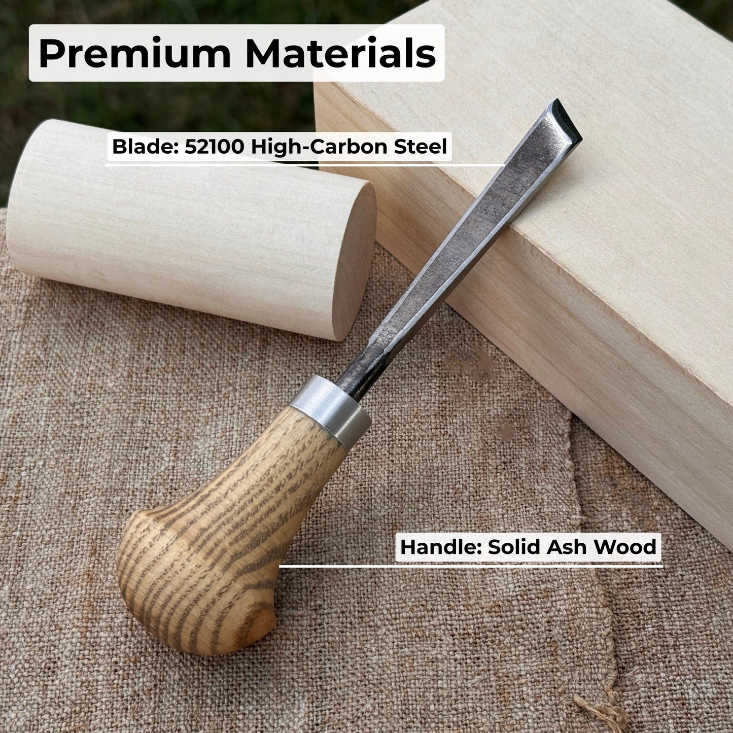 Angled Bevel Carving Chisel with Palm Handle – 10 mm (0.39 inches)