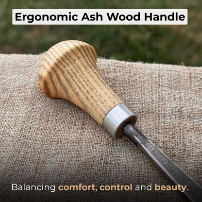 Angled Bevel Carving Chisel with Palm Handle – 10 mm (0.39 inches)