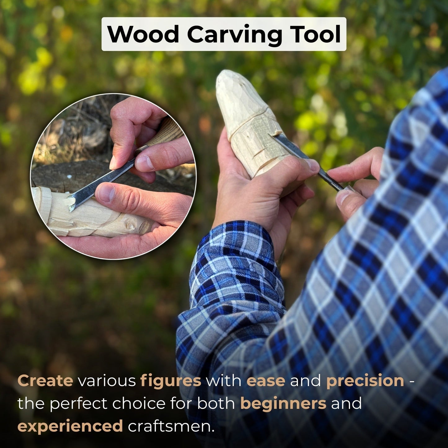 Angled Bevel Carving Chisel with Palm Handle – 10 mm (0.39 inches)