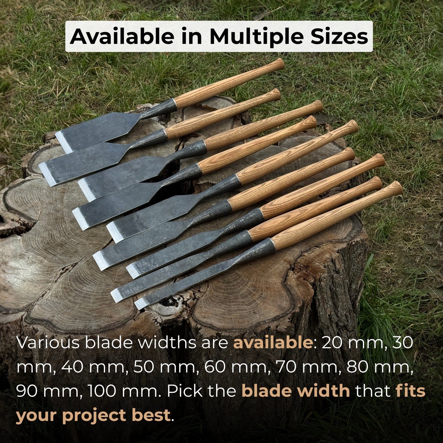 Carpenters Slick Chisel, 20 - 100 mm (0.8 - 3.9 inches)