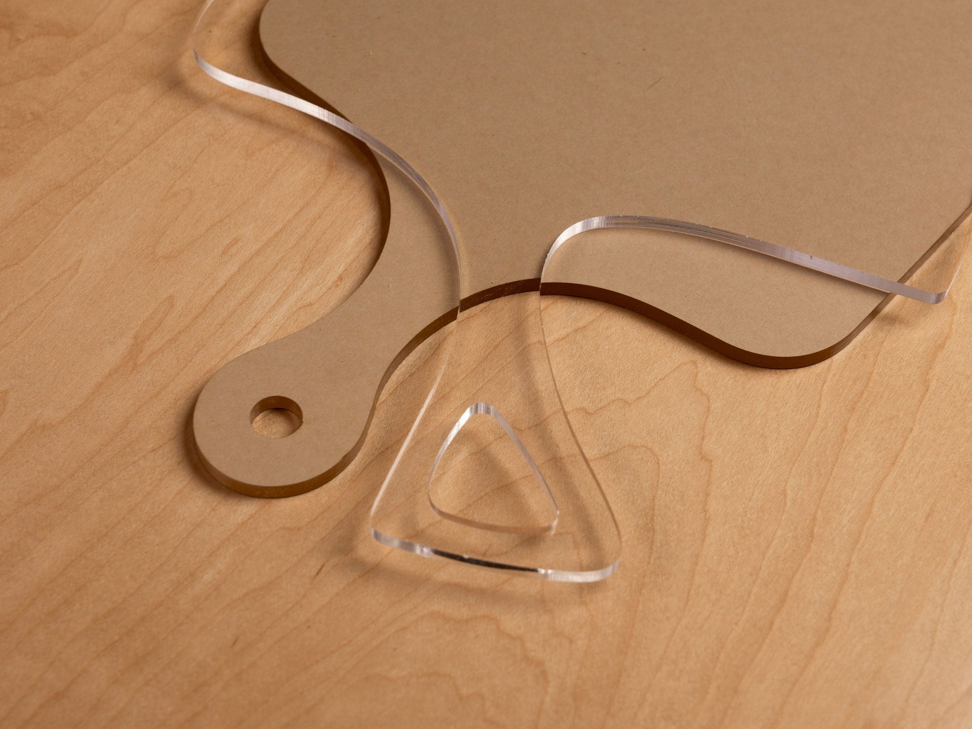 Rounded Rectangle 5 Recessed Pocket Tray Acrylic Router Template - Norfolk Wood Shop