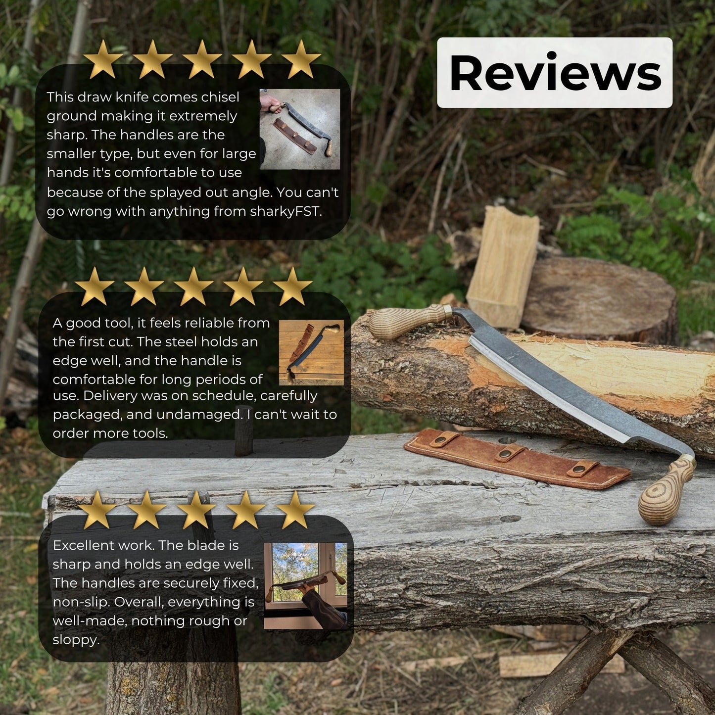 Curved Draw Knife (Push/Pull Shave), 25.5 cm (10 inch) Cutting Edge