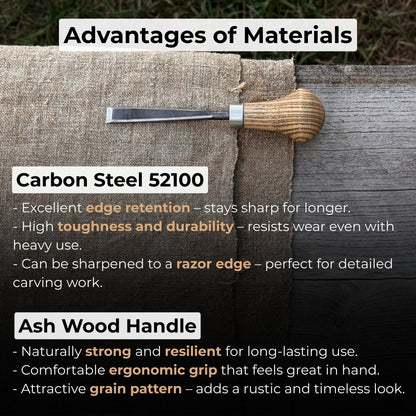Detail Carving Chisel with Palm Handle, 10 mm (0.39 inches)