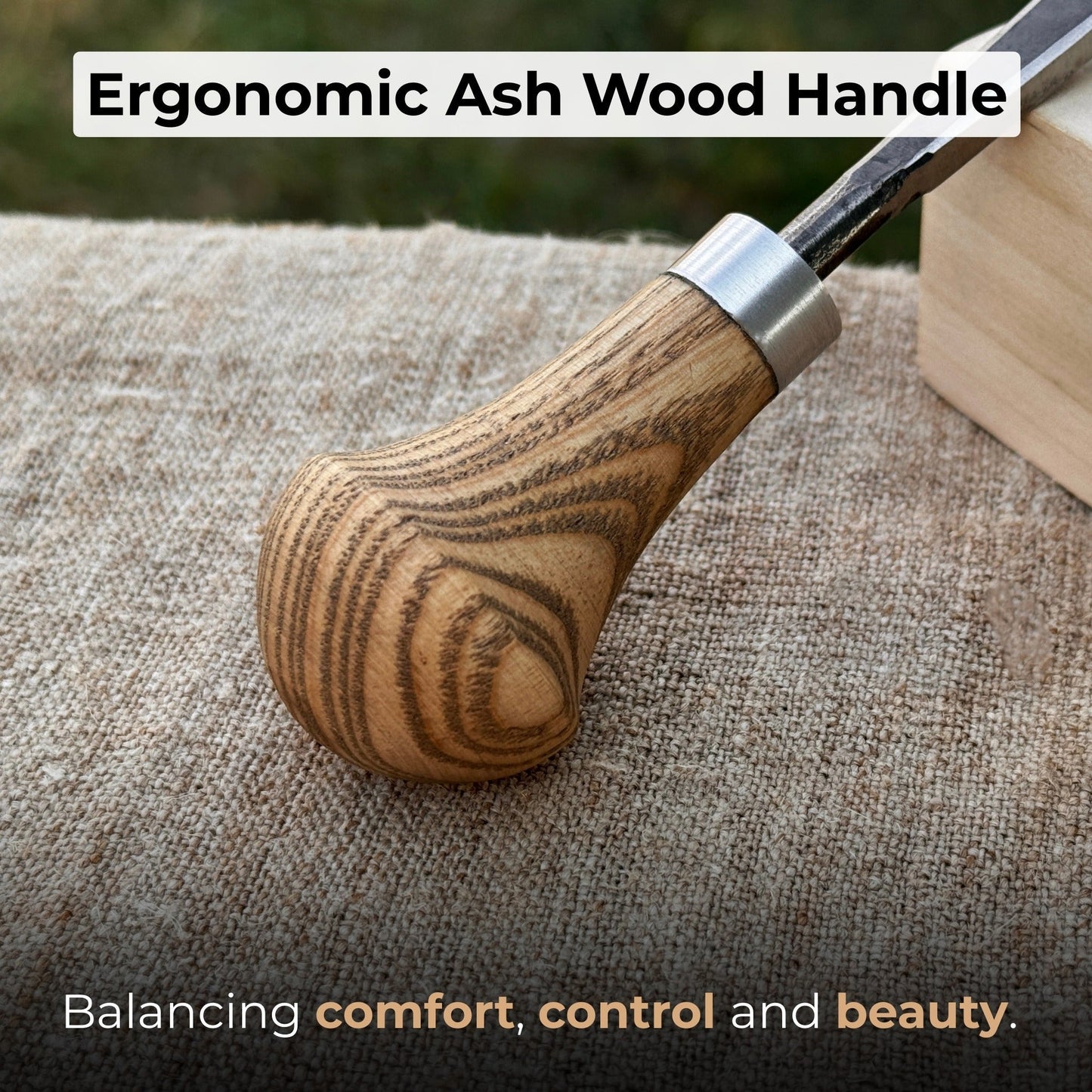 Detail Carving Chisel with Palm Handle, 10 mm (0.39 inches)