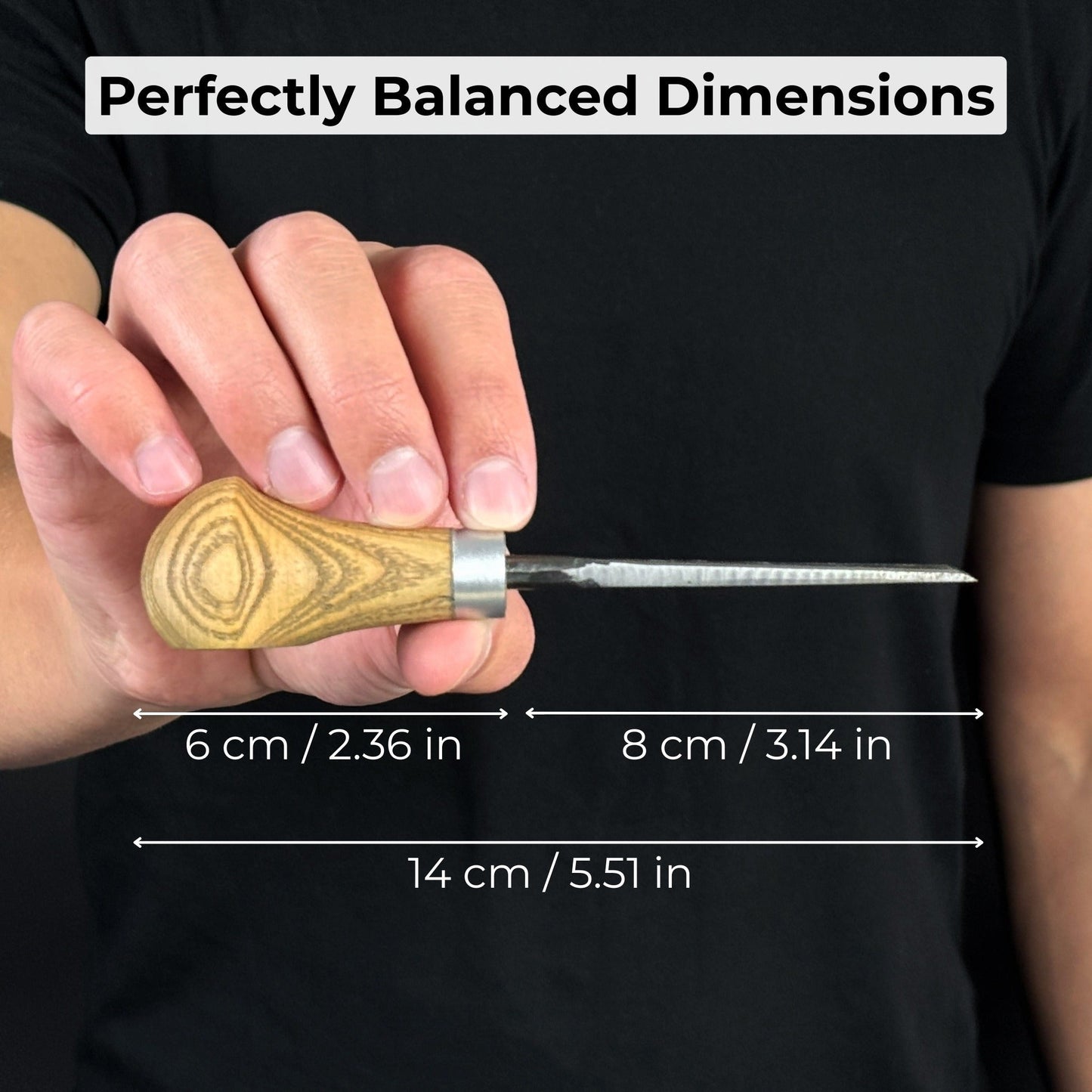 Detail Carving Chisel with Palm Handle, 10 mm (0.39 inches)