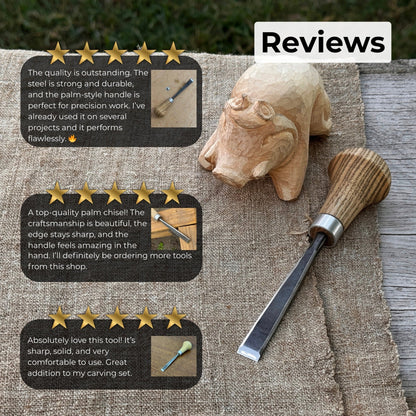 Detail Carving Chisel with Palm Handle, 10 mm (0.39 inches)