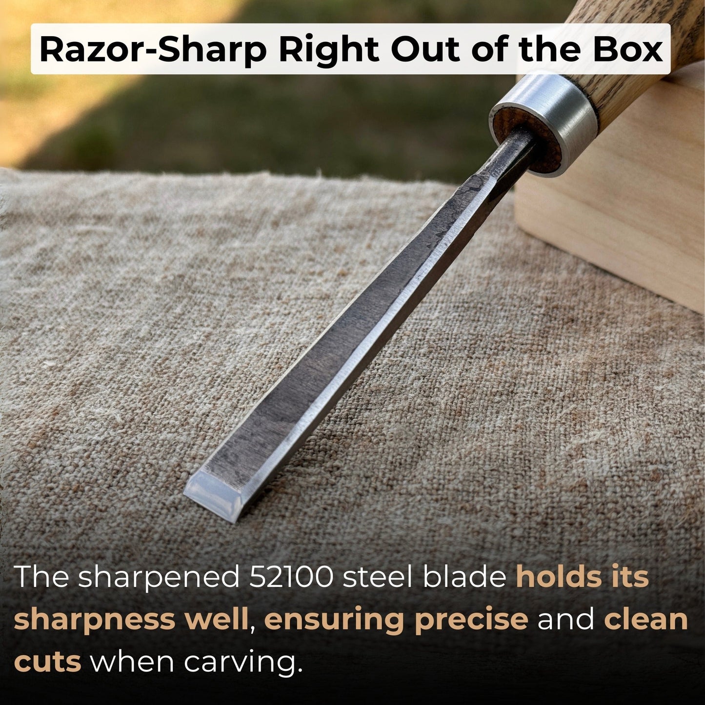 Detail Carving Chisel with Palm Handle, 10 mm (0.39 inches)