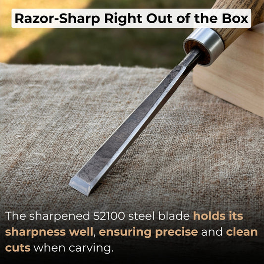Detail Carving Chisel with Palm Handle, 10 mm (0.39 inches)
