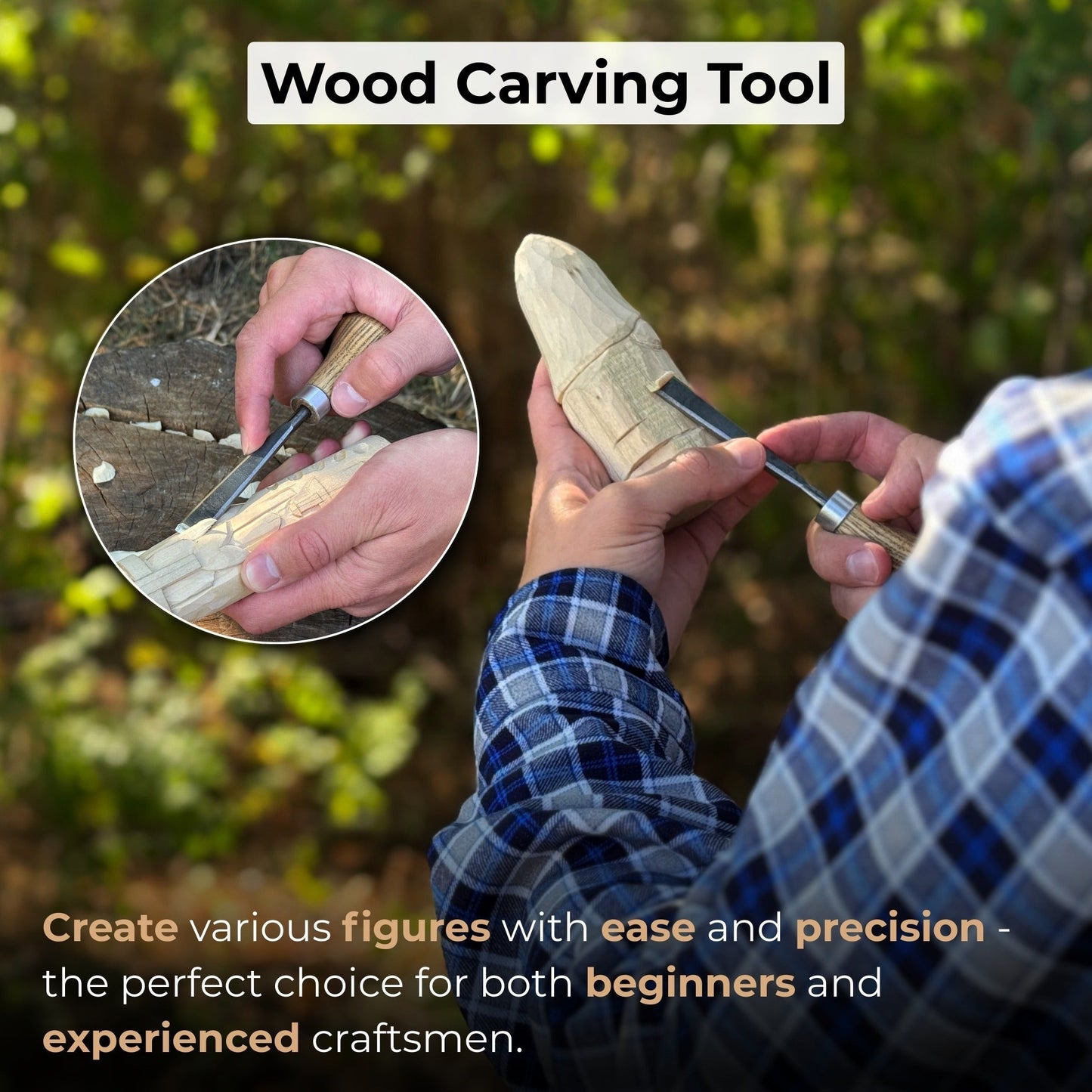 Detail Carving Chisel with Palm Handle, 10 mm (0.39 inches)